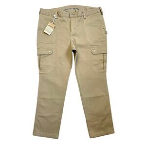 Duluth Trading Co Curvesetter Cargo Pants 16x29 Tan Stretch Work Utility